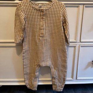 Quincy Mae Woven Jumpsuit in Honey Gingham Size 12-18 months